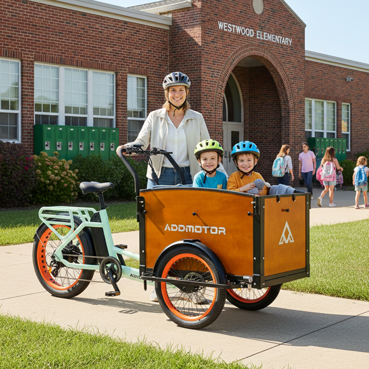 Back to School with Addmotor E-325: The Best Family Cargo Ebike for Busy Parents